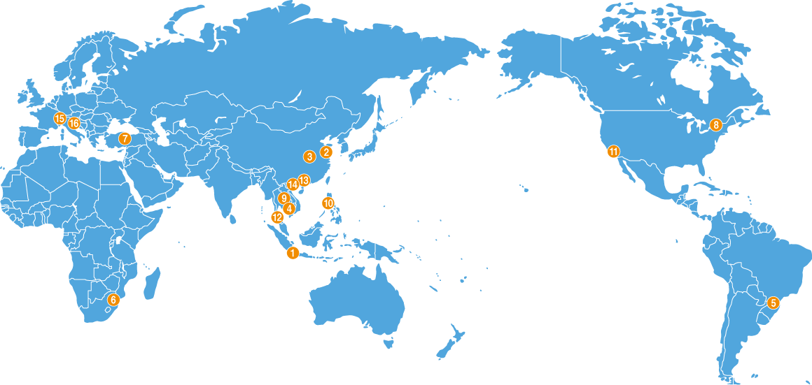 グローバルネットワーク拠点地図